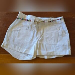 American Rag White Shorts Beaded Belt Detail Size 1